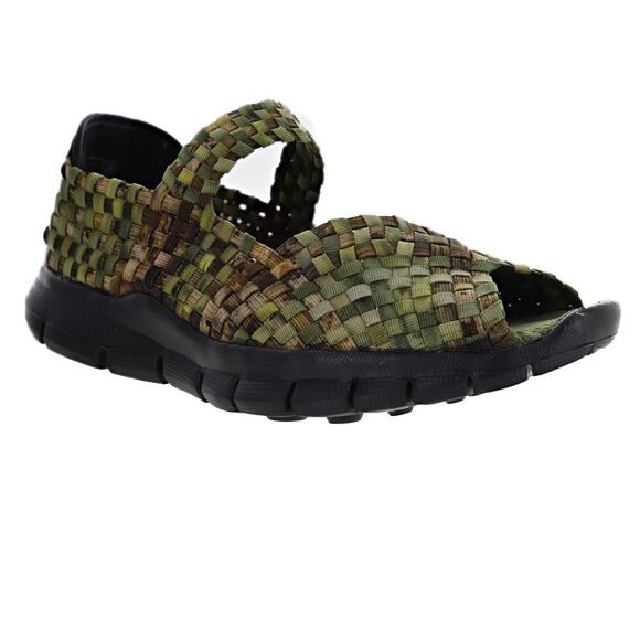 Bernie Mev Shoes - Bernie Mev Comfi Memory Foam Flats Women Sandal Army Green Woven Elastic Size 39